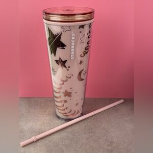 Starbucks Rose Gold & Pink Stars Moon Celestial Decorate Your Own Lid Tumbler